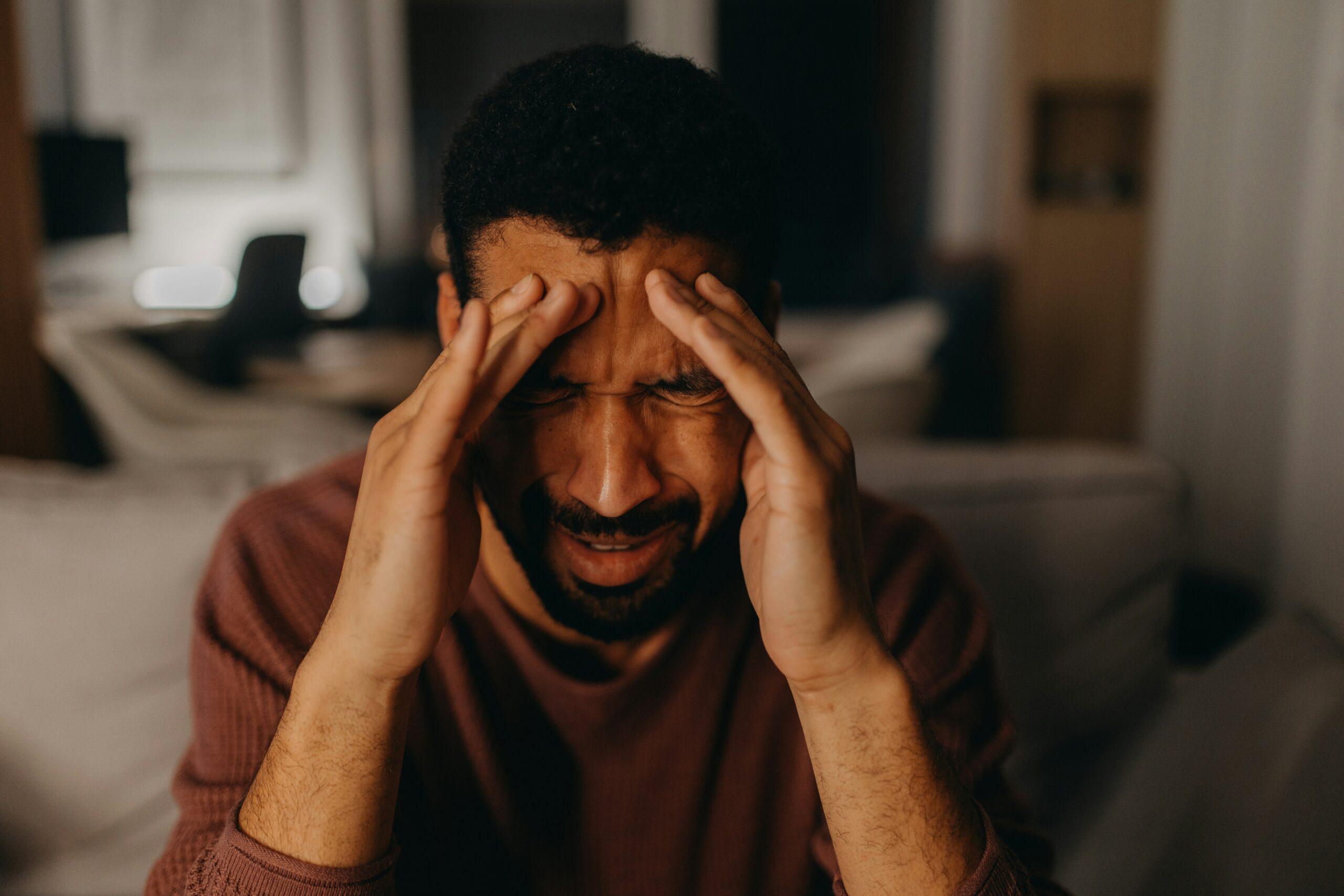 sad man crying